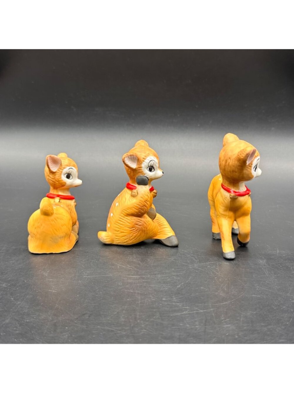 Vintage Deer Figurines Christmas Decor 1980s Ceramic Fawn Set Of 3 Homco Taiwan - Picture 4 of 8